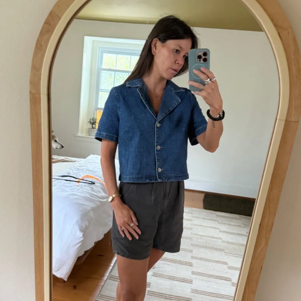 Rachel Zoe  Sailor Denim Button Down, M, NWOT